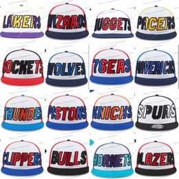 2024 All Team Mix Color Fan's Basketball USA College New York Baseball Chapeau réglable Hommes Vintage Plat Sport Base Ball Snapback Caps Lettres Os Chapeau Mar8-06