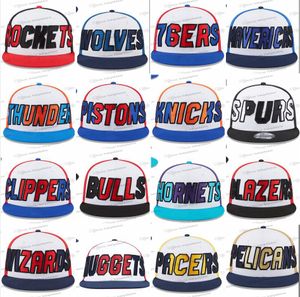 2024 Todo el equipo Mezcla de colores Fan's Basketball USA College New York Béisbol Sombrero ajustable Hombres Vintage Flat Sport Base Ball Snapback Caps Letras Bone Chapeau Mar8-05