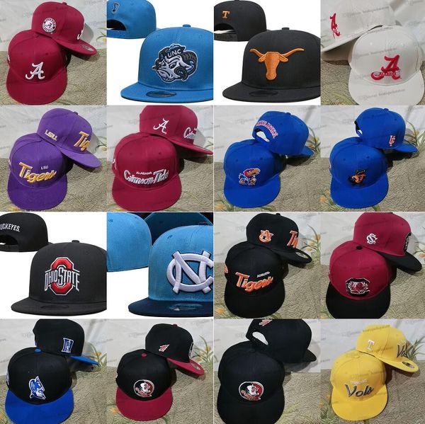 2024 All Team Mix Color Fan's NCAA USA College Baseball Chapeau réglable Homme Femme Taille unique Vintage Plat Sport Base Ball Snapback Caps Lettres A N Bone Chapeau Feb29-09