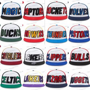 2024 Todo el equipo Mezcla de colores Fans Baloncesto USA College New York Béisbol Sombrero ajustable Hombres Vintage Flat Sport Base Ball Snapback Caps Letras Bone Chapeau Mar8-4