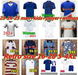 2024 America PULISIC USA Soccer Jerseys REYNA AARONSON WEAH ACOSTA McKENNIE 24 25 Maillot de FERREIRA DEST MORGAN LALAS Retro Football Shirt Rapinoe Dunn Hommes Enfants