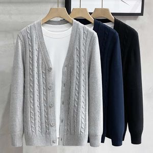 Pull en tricot américain pour hommes, Cardigan tricoté, manteau décontracté, vêtements d'extérieur, nouvelle collection printemps et automne 2024