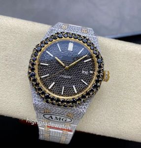 2024 Montre d'usine AMG 15400 Full Star 41 mm CAL.3120 mouvement verre saphir dessus Swarovski gemite 904L