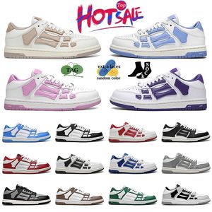 2024 Amirir chaussures squelettes os entraîneurs masculins de mode top basse femme squelette squelette de luxe de luxe bleu rouge blanc noir vert gris gris coureurs plats sports baskets 36-45