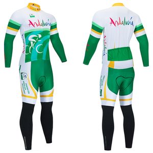 2024 Andalousie Cyclisme JERSEY Bibs Pantalon Costume Hommes Femmes Ropa Clclismo Team Bull Winter Pro Thermique Polaire VESTE DE CYCLE Maillot Vêtements