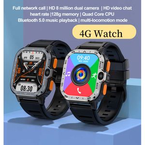 2024 Android Smart Watch 2.03 '' pour les hommes Business Heart Rate Monitor 4G montre la carte SIM 4G Pluggable avec WiFi GPS Waterpoof