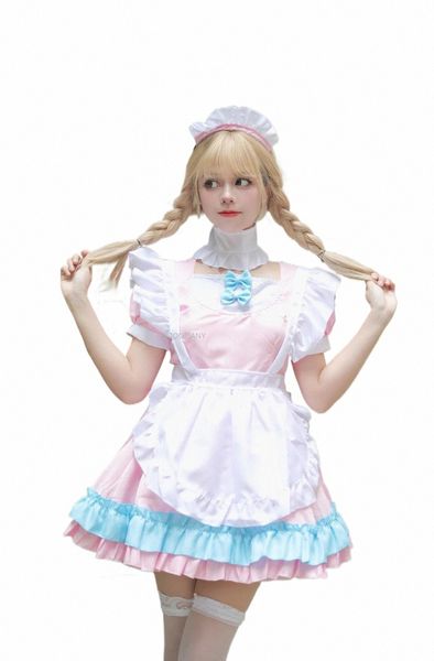 2024 Anime Pink Lolita Maid Cosplay Costume Tendance Filles Maid Party Costumes Fille Maid Performance Vêtements S -5XL 56Fa #