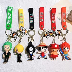 Porte-clés en Silicone, édition Pirate King Q, tendance, personnalisé, pendentif de personnage de dessin animé 2D, en caoutchouc souple, 2024