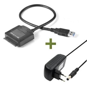 2024 ANPWOO 2,5 / 3,5 pouces Câble de données du disque dur SATA vers USB 3.0 Câble d'entraînement facile avec adaptateur d'alimentation