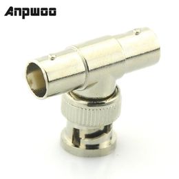 2024 ANPWOO BNC T Adaptador Splitter Conector Acoplador 1 Adaptador de enchufe CCTV de CCTV de macho a 2 hembra