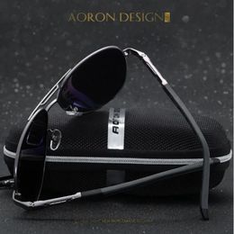 AORON-gafas de sol polarizadas para hombre, lentes de sol clásicas de aviador con revestimiento antirreflectante, montura de aleación, gafas de sol para conducir, 2024