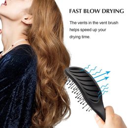 2024 Arc Massage Modélisation Coup large dents larges Curling Curling Hair Peigt Brosses Hair Brushes Styling Brush Black for Wide Tooth Peigt pour l'arc