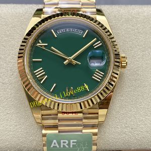 2024 ARF FACTORY MANNEN Bekijk 40 mm 18k geel goud 3255 Beweging Automatische heren 228238 Bracelet heren waterdichte horloges Romeinse cijfers Dial Original Box