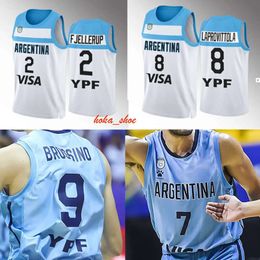 Maillots de basket-ball Argentine 2024 7 Facundo Campazzo 5 Manu Ginobili 4 Luis SCOLA 29 Patricio GARINO 14 Gabriel DECK 12 Marcos DELIA 2 Maillot Maximo Fjellerup