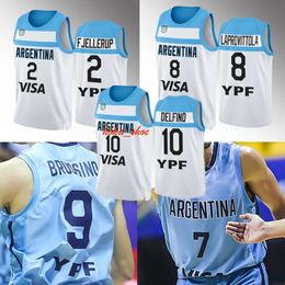 Basketbalshirts Argentinië 2024 7 Facundo Campazzo 14 Gabriel DECK 12 Marcos DELIA 2 Maximo Fjellerup 8 Laprovittola 9 Nicolas Brussino 10 Carlos Delfino