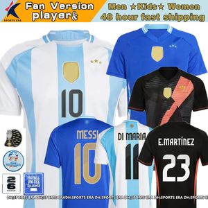2024 Argentina Soccer Jersey 24 25 Copa América Equipo Nacional Messis Di Maria Argentina Women Kits Versión de jugador Versión L.Martinez Tamaño S-4XL Camisa de fútbol