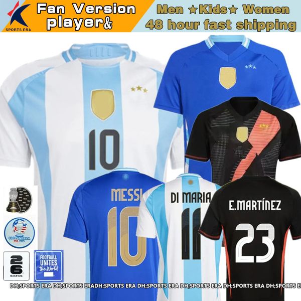 2024 Argentine Soccer Jersey 24 25 Copa America National Team Messis Di Maria Argentin Women Kid Kit Player Version gardien de but L.Martinez Size S-4xl Football Shirt