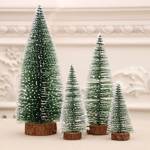 2024 Kunstmatige Mini Christmas Tree Snow Snow Frost Small Pine Tree Diy Crafts Desktop Decoratie Kerstdecoratie ornamenten - voor Kerstmis