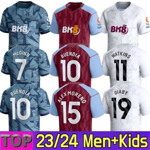 2024 Aston Villas Soccer Jerseys Kids Kit Home Football Jersey Training Fans Versie Camisetas Futbol Mings McGinn Buendia Watkins Douglas Luiz Maillot Foot