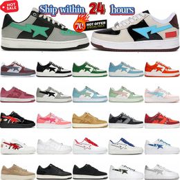 2024 Athletic Kids Shoesdesigner Sta Low Hommes Chaussures Casual Nigo Baignade Apes Mode Hommes Sneaker Gris Noir Cuir Verni Vert Blanc Abc Eur 36-45