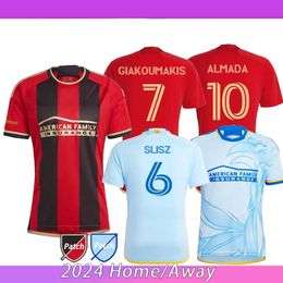 2024 Atlanta Soccer Jerseys 24 25 United FC Slisz Home Away Black Red Green Football Shirt Men Almada Giakoumakis Lobjanidze voetbaluniform