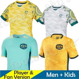 2024 Australia Mujeres Equipo Nacional Jersey Cooney-Cross Micah Carpenter Raso Hunt Wheeler Chidiac Gorry Vine 23 24 Fútbol Men y niños Camisa Kits Niño Adultos