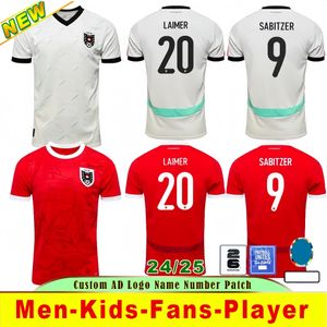 2024 Oostenrijk truien E Cup voetbaltrui Souvenir Arnautovic voetbalhemd thuis weg Alaba Camisetas de futbol Men Kids Sabitzer Lienhart uniform