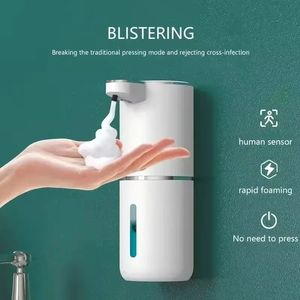 2024 Dispens de savon en mousse automatique Salle de bain Smart Washing Machine à main avec USB Charges Blanc de haute qualité matériau ABS mousse automatique