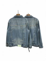 2024 Automne et hiver Veste brodée pour hommes Veste en jean à la mode Fi 100% Tops en denim cott pour hommes et femmes S07l #