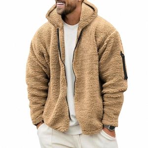 2024 Automne Hiver Casual Vestes en polaire lâche pour hommes Manteaux moelleux Vintage Zipper Veste à capuche pour hommes épais manteau chaud Streetwear p4c0 #