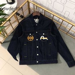 2024 automne / hiver Nouveau EV Fushendamo Patch grand m veste en jean imprimé unisexe