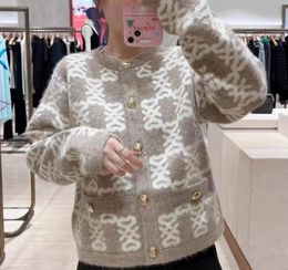 S-andro – Cardigan tricoté en Jacquard à carreaux colorés pour femme, manteau rétro court, nouvelle collection automne/hiver 2024