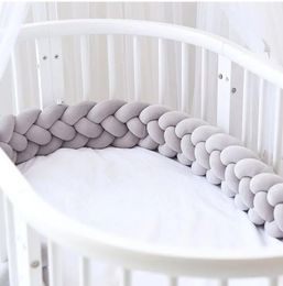 Parachoques para cama de bebé, cojín con nudo para niños y niñas, cuna con parachoques, Protector de cuna con cuatro trenzas, decoración de habitación, 2024