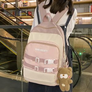 Mochilas de moda para mujer, bolso escolar Kawaii para estudiantes universitarios y chicas Harajuku, bolso escolar para ordenador portátil, moda para mujer 2024