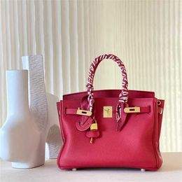 2024 sac Platinum High Tote Quality Cuir Medgrade's First Caler Cower Hide Chinese Red Large Captile Leather Hands