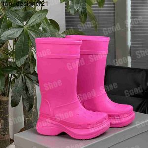 2024 Balencigaa BB New Mens Women Designer Boots Boots Roube Rubber Office Luxury Bottoms Red Bots Boots Plate-forme de pluie rose Black Green Outdoor Cross 13M1