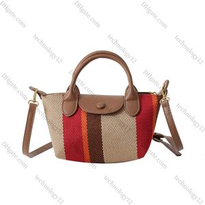 2024 BAOBAO Womens 2024 Nieuwe Koreaanse handheld knoedelbroodje trendy en populaire hoogwaardige stofstreep enkele schouder Crossbody tas 10a az