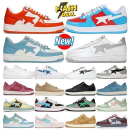 2024 Bap Zapatos casuales Hombres Mujeres Plataforma Zapatillas de deporte Negro Patente Azul Naranja Verde Blanco Pastel Rosa Rojo Amarillo Zapatillas deportivas para hombre Scarpes