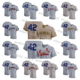 2024 Jersey de béisbol Base flexible 42 Jackie Robinson Brooklyn 32 Sandy Koufax 34 Fernando Valenzuela Loss Black Cream Angeles White Grey Tamaño S-4XL