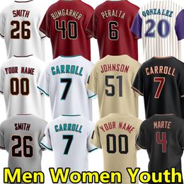 2024 Diamondbacks Baseball jerseys Ketel Marte Corbin Carroll Zac Galen Randy Johnson Gabriel Moreno Christian Walker Lourdes Gurriel Jr. Pavin Smith Men Kids