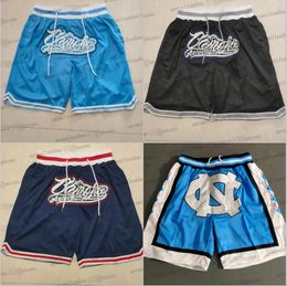 2024 Baseballteam Carolina Baby Blue Short Sweatpants Sport Shorts Hip Pop Pant met Pocket Zipper Sweatpants Navy Blue Men's USA NCAA Blue Color Size 2xl Pants