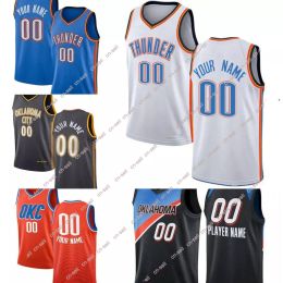 2024 Basketbalshirts Heren Jeugd Oklahoma''City Thunder''Custom 2 Shai Gilgeous-Alexande Davis 9 Bertans 5 Luguentz Dort Chet 7 Holmgren 29 Josh Giddey