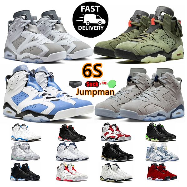 2024 Chaussures de basket-ball Jumpman 6 6s Toro University Bleu Rouge Oreo Georgetown Midnight Navy Cactus Jack Noir Infrarouge formateurs pour hommes baskets de sports de plein air taille 36-47