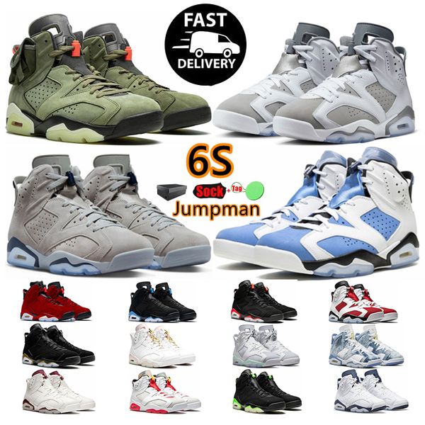 2024 Chaussures de basket-ball Jumpman 6 6s Université Bleu Rouge Oreo Georgetown Midnight Navy Cactus Jack Noir Infrarouge Cool Gris Baskets pour hommes Baskets de sports de plein air 36-47