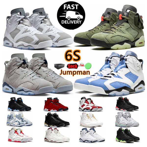 2024 Chaussures de basket-ball Jumpman 6 6s Université Bleu Rouge Oreo Georgetown Midnight Navy Cactus Jack Noir Infrarouge formateurs pour hommes baskets de sports de plein air