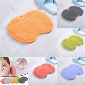 Raspador de masaje de ducha exfoliante para baño, alfombra de baño antideslizante, cepillo de masaje de espalda, herramienta de baño de limpieza corporal para lavado de pies de silicona, 2024