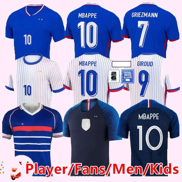 2024 BENZEMA Conjuntos GIROUD MBAPPE Jerseys 24 25 Club francés Conjuntos completos MBAPPE GRIEZMANN SALIBA PAVARD KANTE Maillot De Foot Equipe Maillots Hombres Mujeres / Kit para niños