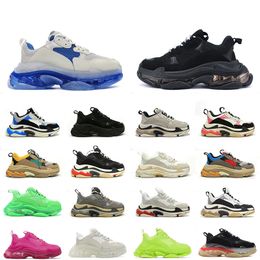 2024 Meilleure qualité Casual Designer Chaussures Triple S Luxurys Triples Femmes Hommes Baskets à plateforme Noir Blanc Gris Rouge Rose Bleu Royal Neon Green Big Taille Baskets de tennis