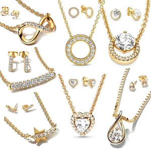 Ensemble de bijoux fins pour femmes, colliers et boucles d'oreilles, chaîne en or brillant, Zircon brillant, ensemble de bijoux de fête, meilleure vente 2024