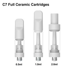 2024 Vente Best Full Ceramic Chariot jetable Bulbe 2,0 mm Diamètre de trou 510 Batteries Standard 510 Fil 2 ml 1 ml 0,5 ml Logo personnalisé Atomizer en céramique Bobine vide